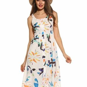 Floral Print Flowy Party A Line Midi Dress
