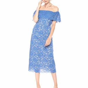 PARIS SUNDAY Off Shoulder Lace Midi Dress