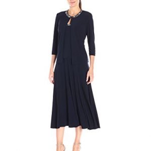 Alex Evenings 2 Piece Tea Length Jacket Midi Dress