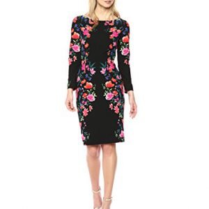 Eliza J Floral Midi-Length Sheath Midi Dress