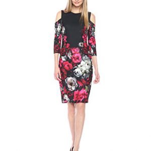 Jax Women's Floral Cold Shoulder midi Length Sheath
