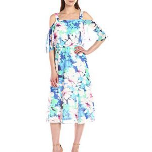 Nine West Cold Shoulder Midi Length Dress