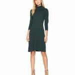 Nine West Womens Cowl Neck Fit & Flare Knit Dress