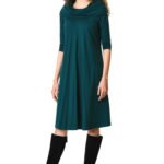 COWL NECK COTTON KNIT DRESS