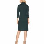 Nine West Womens Cowl Neck Fit & Flare Knit Dress