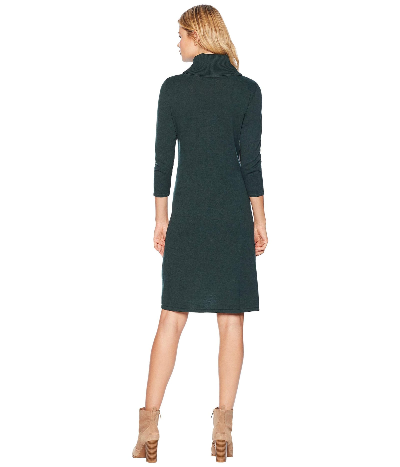 Nine West Womens Cowl Neck Fit & Flare Knit Dress