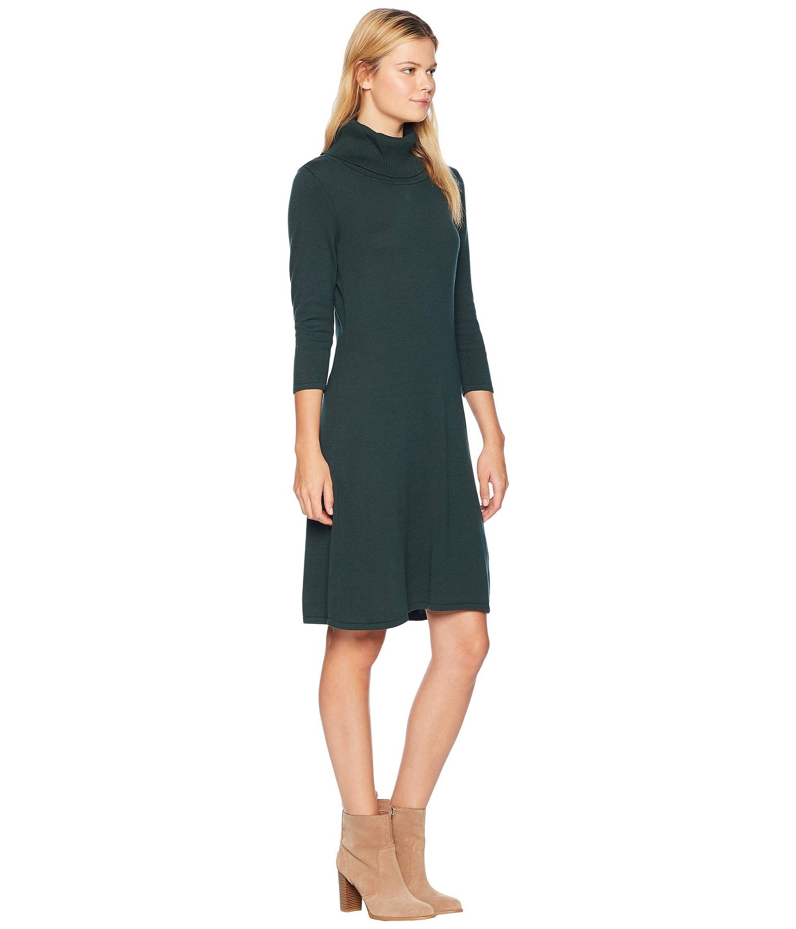 Nine West Womens Cowl Neck Fit & Flare Knit Dress