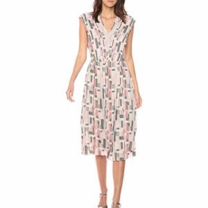 The Impressionist Pleater V-Neck Midi Dress