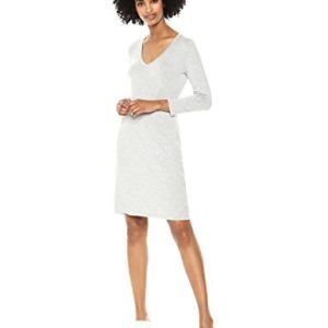 Jersey 3/4-Sleeve V-Neck T-Shirt Midi Dress for Winter