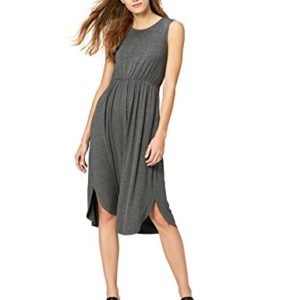 Jersey Sleeveless Gathered Midi Dress