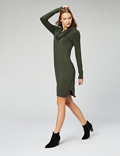 Supersoft Terry Long-Sleeve Cowl Neck Midi Dress - Image 5