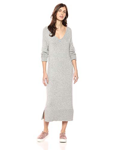 Wool Blend V-Neck Sweater Midi Dress