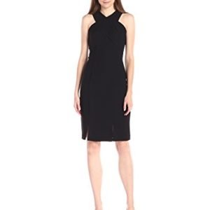 Amazon Brand - Lark & Ro Women's Sleeveless Cross Front Sheath Dress
