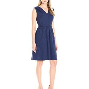 Amazon Brand - Lark & Ro Women's Sleeveless Shirred Fit and Flare Dress