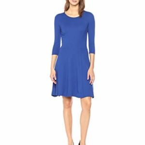 Sleeve Knit Fit and Flare Midi Dress