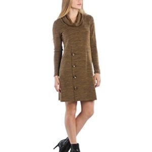 Neesha Cowl Neck Button Dress