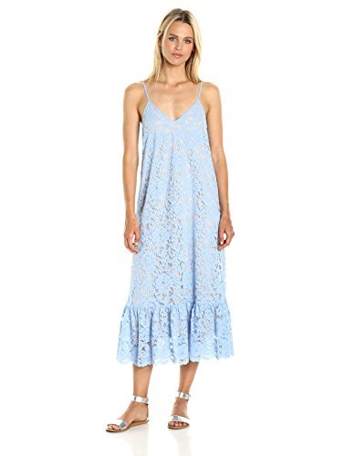 PARIS SUNDAY Women's Bottom Flounce Lace Slip Dress