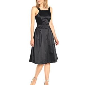 PARIS SUNDAY Women's  Square Neckline Sleeveless Sateen Dress