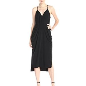BCBGeneration Women's Sleeveless V-Neck Faux Wrap Midi Dress