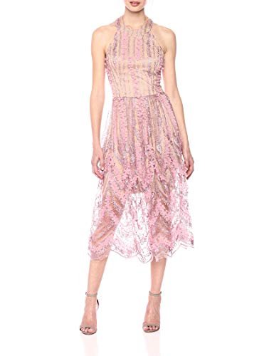 Dress the Population Women's Valerie Halter Top Floral Lace Midi Dress - Image 3