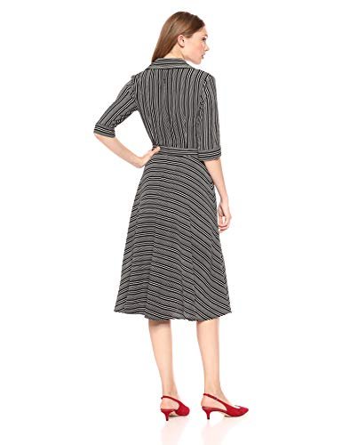 Gabby Skye Women's Elbow Sleeve V-Neck Crepe A-line Dress - Image 2