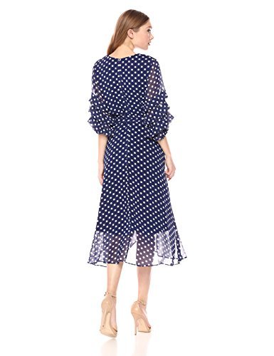 Gabby Skye Women's Elbow Sleeve V Neck Midi A-line Dress - Image 2