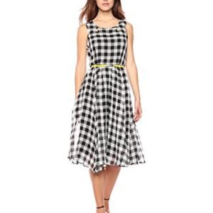 Gabby Skye Women's Flowing Keyhole Belted Dress
