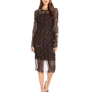 RACHEL Rachel Roy Women's Long Sleeve Lace Midi Dress