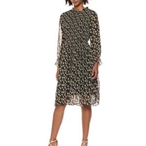 Sam Edelman Women's High Neck Pleated Midi Dress