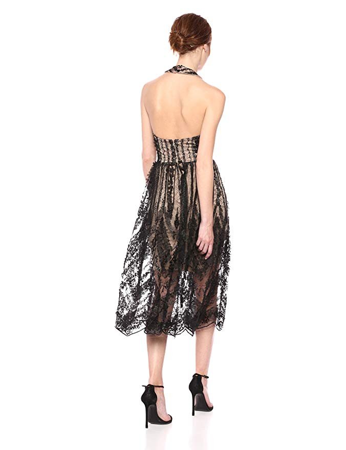 Dress the Population Women's Valerie Halter Top Floral Lace Midi Dress - Image 5