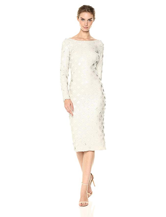 long sleeve clubbing dresses Simple White Long-Sleeve Mermaid Short Cocktail Party Dresses