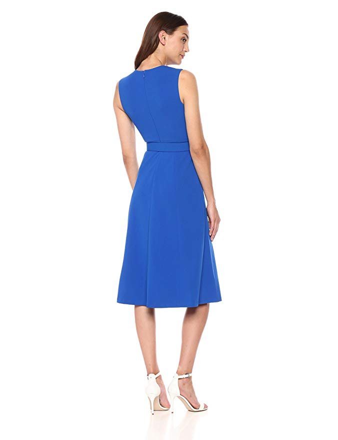 Calvin Klein Women's Sleeveless Belted Fit and Flare Dress - Image 4