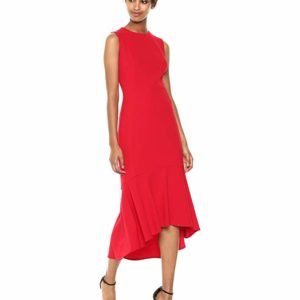 Calvin Klein Women's Sleevless High Low Flounce Hem Dress