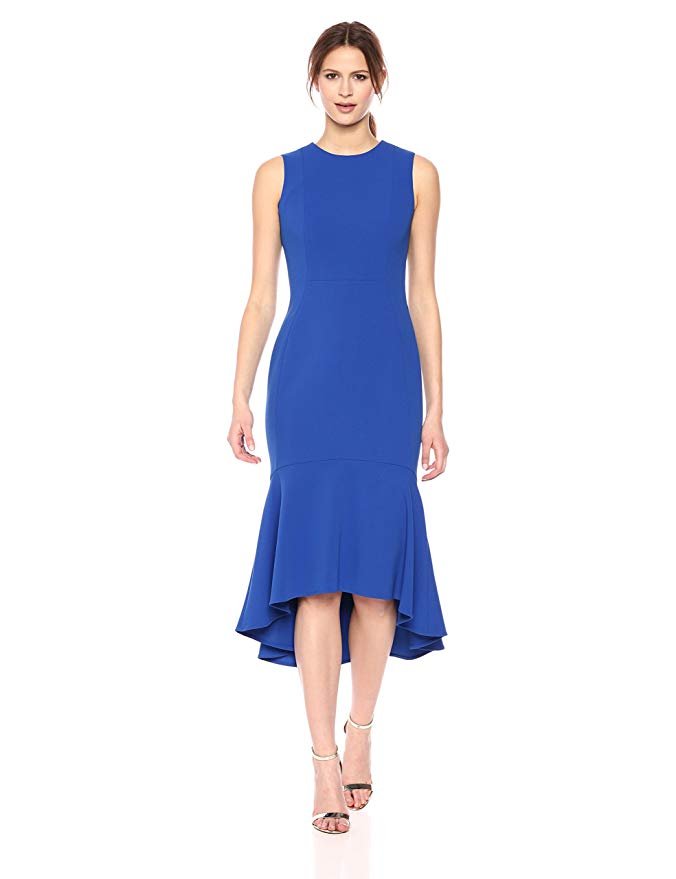 Calvin Klein Women's Sleevless High Low Flounce Hem Dress - Image 2