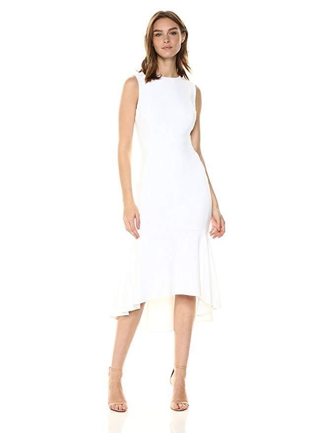 Calvin Klein Women's Sleevless High Low Flounce Hem Dress - Image 5