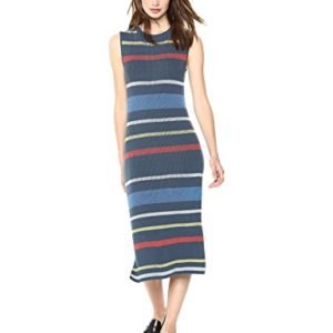 Cable Stitch Women's Stripe Ribbed Tank Top Dress