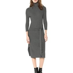 Cable Stitch Women's Turtleneck Ribbed Sweater Dress