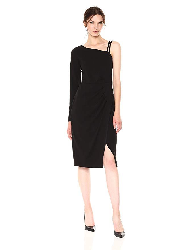 black cut out asymmetric dress Sami Miro Vintage