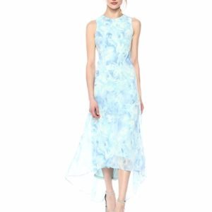 Calvin Klein Women's Chiffon Printed High Low Maxi Dress