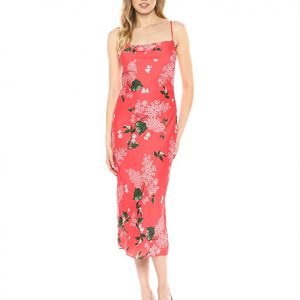 Cowl Neck Sleeveless Slip Midi Dress